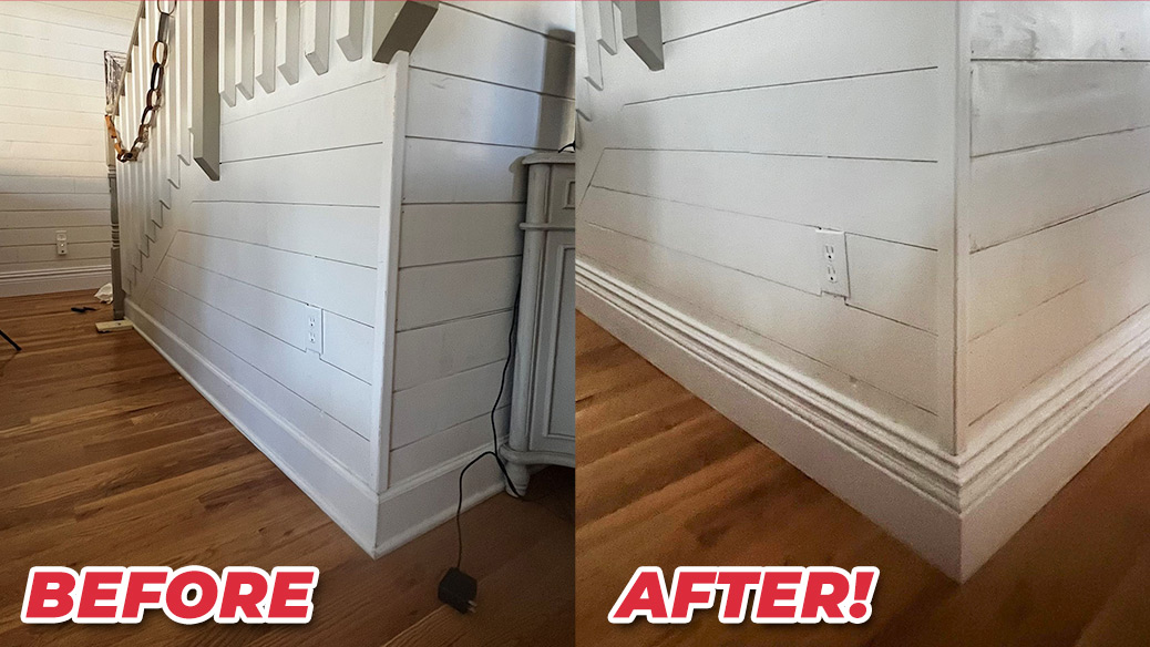 Before and after baseboard